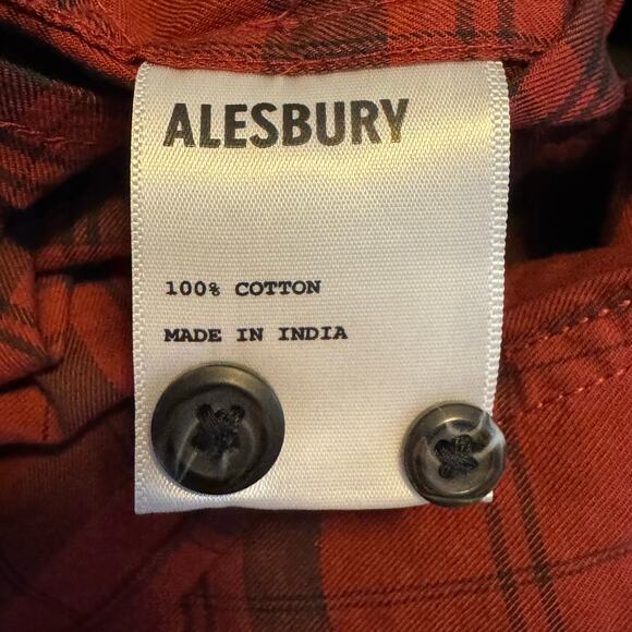 Alesbury Long Sleeves Button Up Shirt in Red Plaid NWT Size Large - Picture 9 of 10